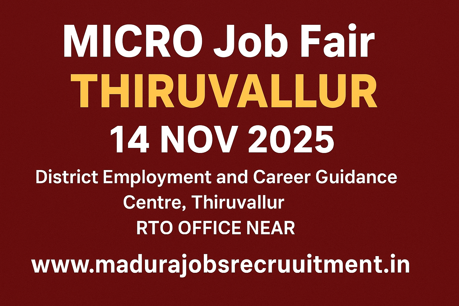 MICRO Job Fair – Thiruvallur on November 14, 2025 | Private Sector Hiring Event