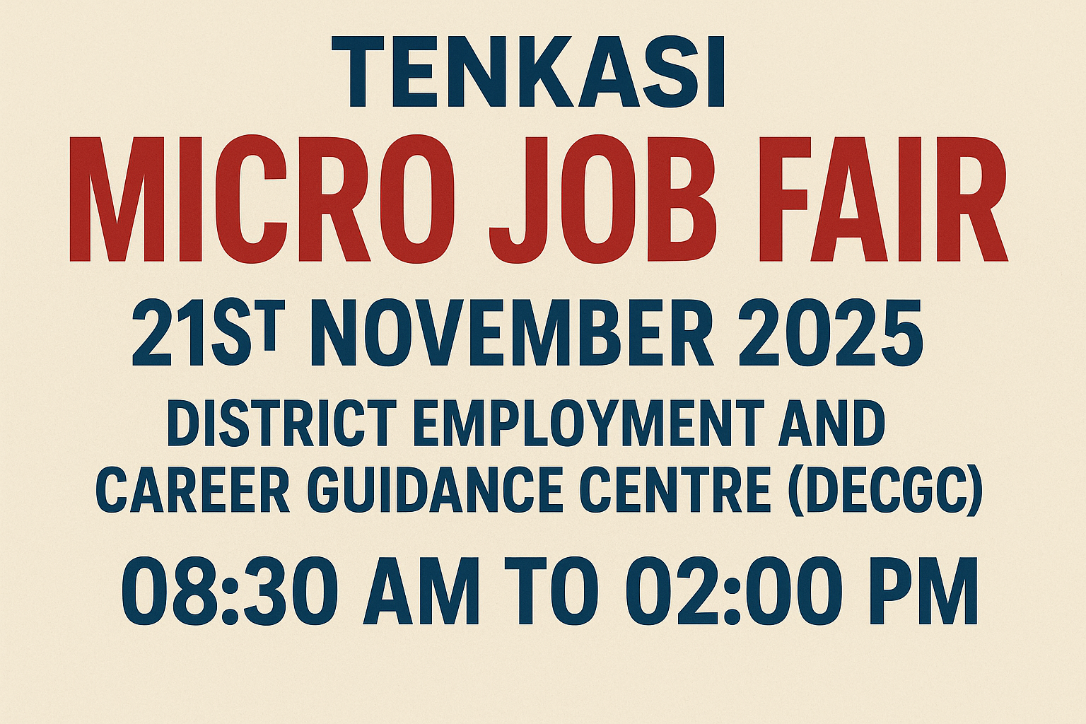 Tenkasi Micro Job Fair – November 2025 (DECGC – Tenkasi) – Complete Guide for Job Seekers