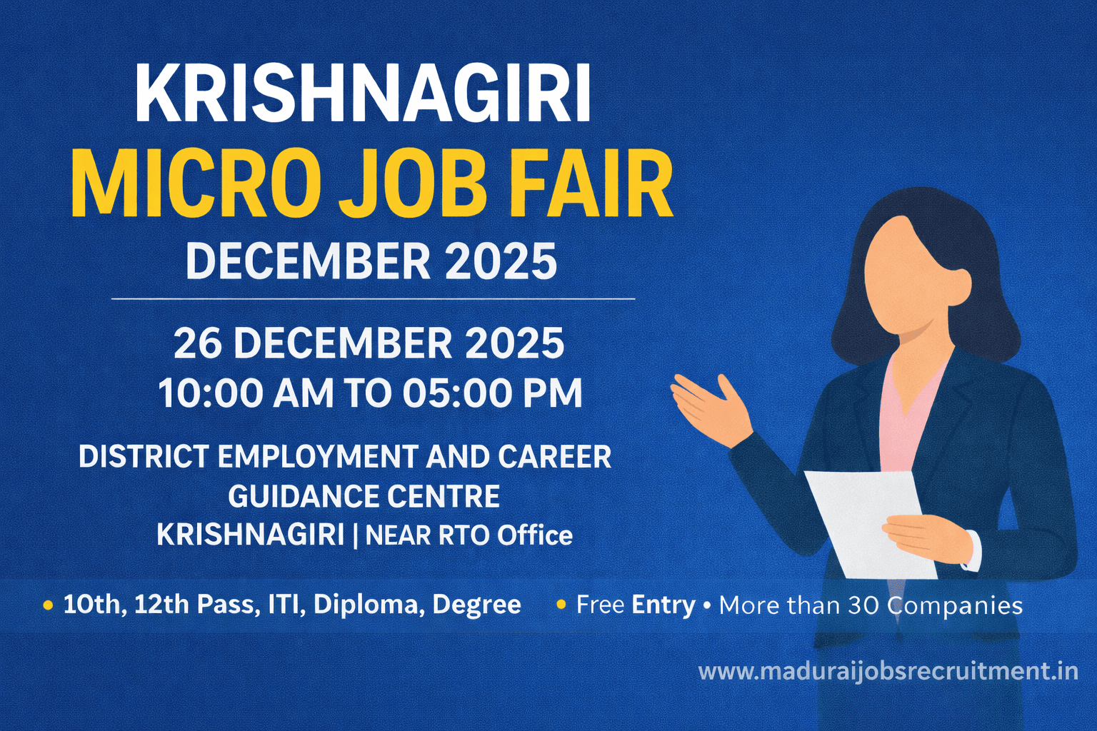Krishnagiri Micro Job Fair – December 2025 | Private Jobs at DECGC Krishnagiri