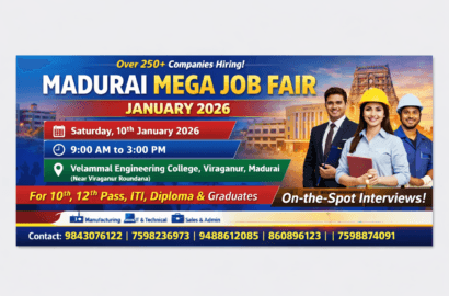 Madurai Mega Job Fair – January 2026 | 250+ Private Companies Hiring