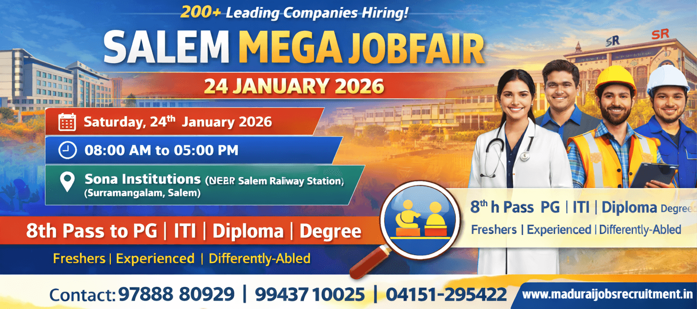 Salem Mega Job Fair – January 2026 | Large-Scale Private Sector Recruitment Drive