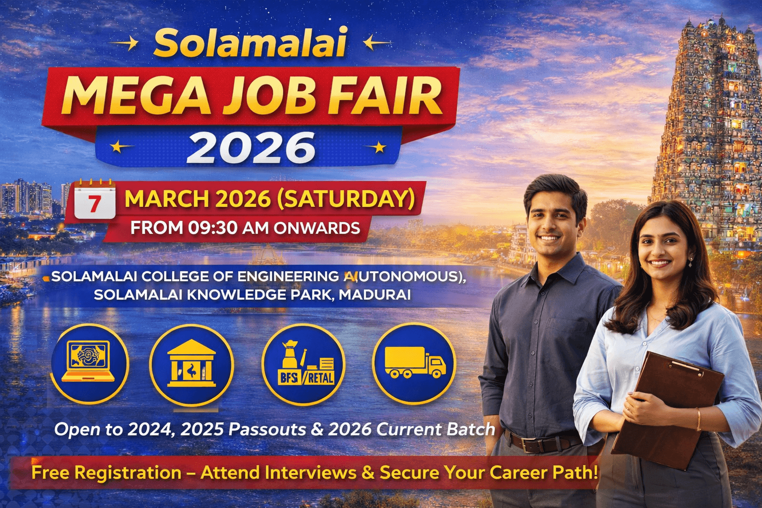 Solamalai Mega Job Fair 2026 Madurai | 7 March Recruitment Drive