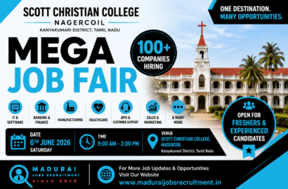 Scott Christian College Mega Job Fair 2026 in Nagercoil