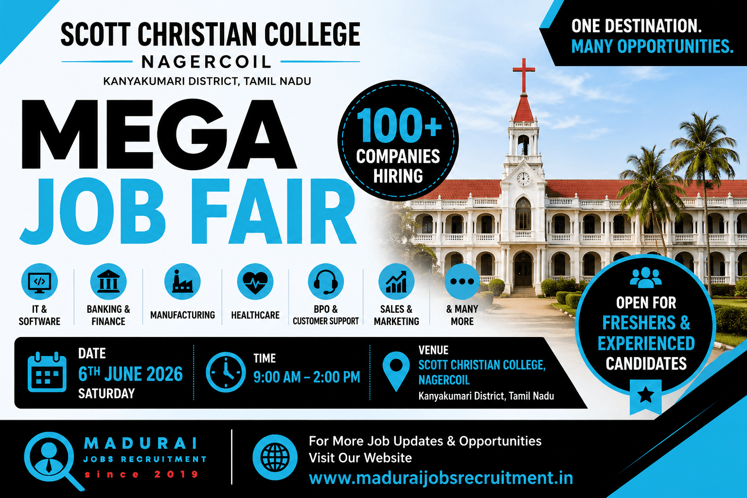 Scott Christian College Mega Job Fair 2026 in Nagercoil