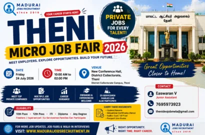 Theni Micro Job Fair 2026 | Private Jobs at District Collectorate Theni