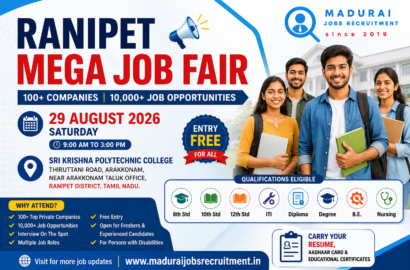 Ranipet Mega Job Fair 2026 at Sri Krishna Polytechnic College