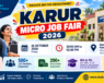 Karur Micro Job Fair 2026 banner for the private-sector recruitment event on 16 October at Government Polytechnic, Kaniyalampatty, Karur.