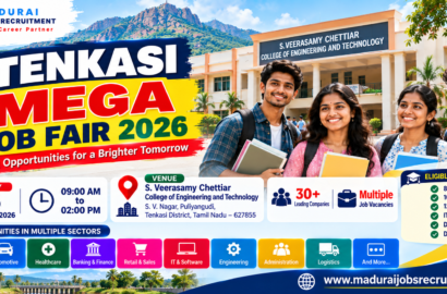 Tenkasi Job Fair 2026 at S. Veerasamy Chettiar College of Engineering and Technology, Puliyangudi, on 16 October